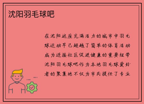 沈阳羽毛球吧